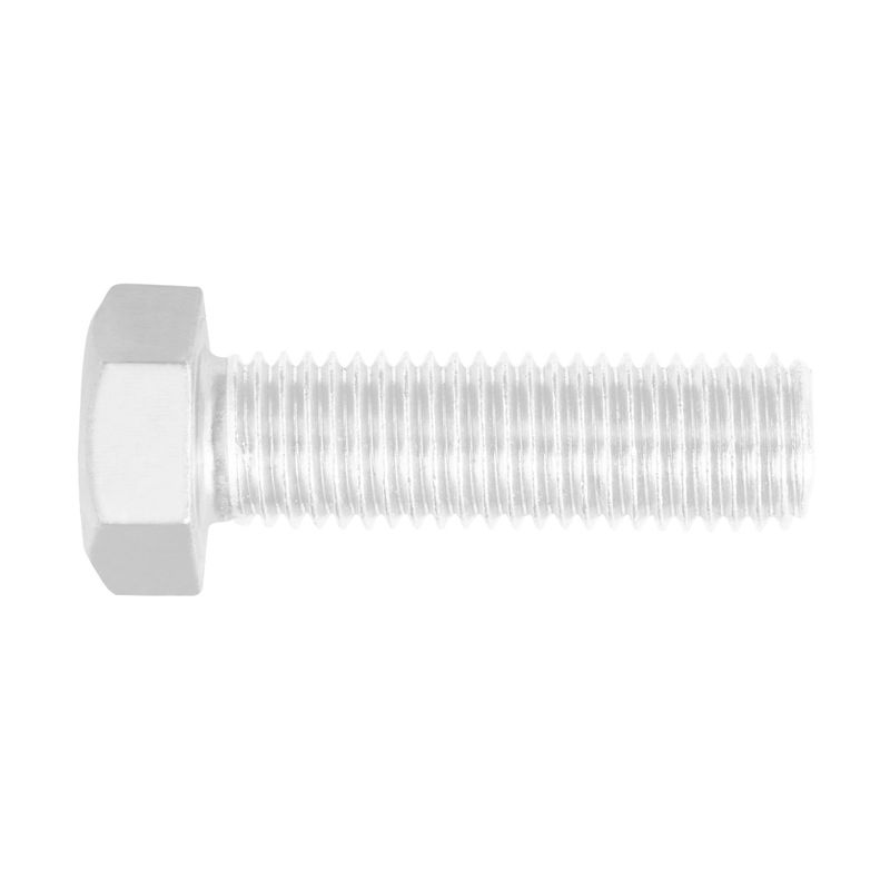 Perno hexagonal 3/4" x 2-1/2" 6 piezas Fiero, vista lateral de una sola pieza en color plateado