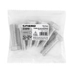 Perno hexagonal 3/4" x 2-1/2" 6 piezas Fiero, set de tornillos galvanizados dentro de su empaque plástico transparente