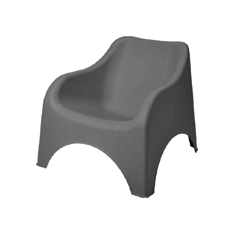 Silla individual negro Nuvola Koopman, vista diagonal del asiento ergonómico en plástico color negro