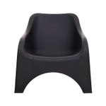 Silla individual negro Nuvola Koopman, vista frontal del asiento y respaldo en plástico negro