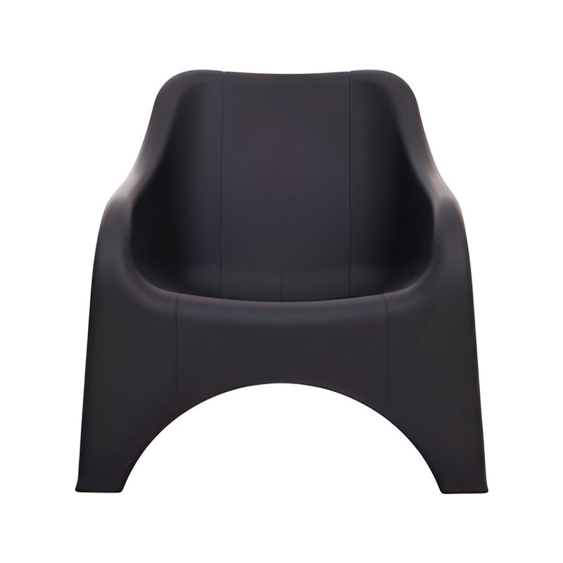Silla individual negro Nuvola Koopman, vista frontal del asiento y respaldo en plástico negro