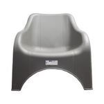 Silla individual verde Nuvola Koopman, vista frontal del asiento monobloque de plástico