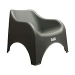 Silla individual verde Nuvola Koopman, vista lateral del asiento ergonómico en plástico moldeado