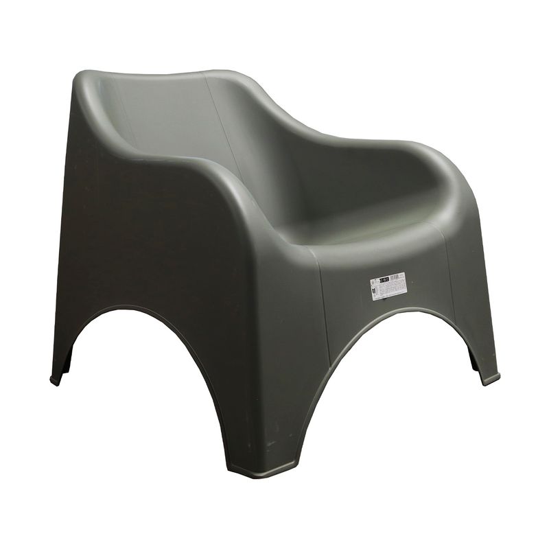 Silla individual verde Nuvola Koopman, vista lateral del asiento ergonómico en plástico moldeado