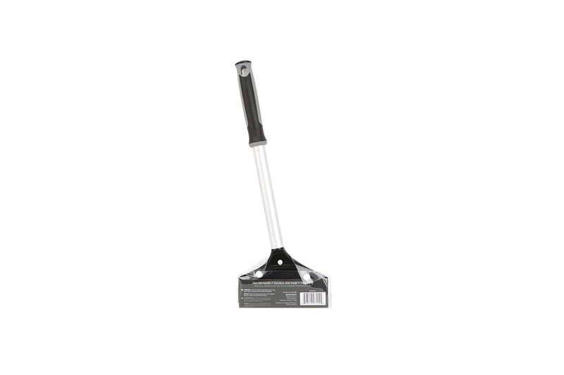 Raspador para BBQ Grill Mark, producto completo en su empaque original con mango negro y tubo metálico