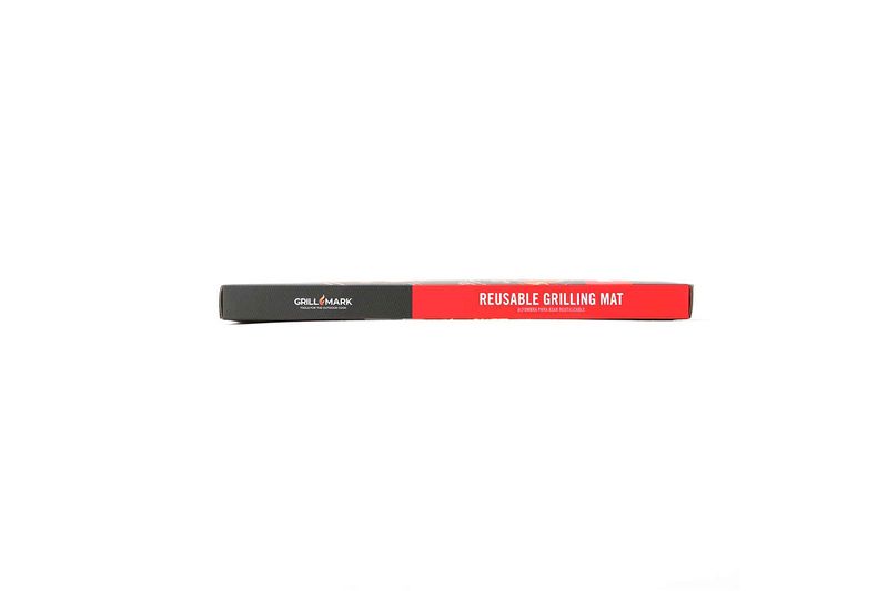 Tapete de cocción para parrilla 15.75 x 13 pulgadas Grill Mark, empaque rectangular en colores rojo y negro