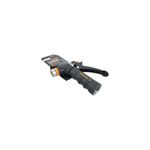 Pistola para manguera Truper de metal y 2 funciones, en su empaque colgante de cartón con detalles en naranja