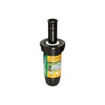 Aspersor para jardín pop up serie 1800 Rain Bird de 2 pulgadas y 90 grados profesional, vista frontal del equipo negro