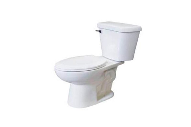 Sanitario 2 piezas palanca blanco elongado cierre normal 16.5-3 Home Plus, vista lateral completa del inodoro blanco