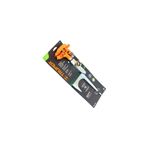 Aspersor impulso estaca Truper metal una vía 360 grados, producto en su empaque con fondo negro y detalles naranjas