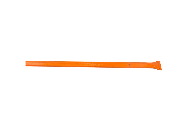 Barra ochavada Truper de 1 pulgada x 175 cm punta aguda, vista lateral completa en color naranja