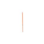 Barra ochavada Truper de 1 pulgada x 175 cm punta, vista lateral completa de la herramienta en color naranja