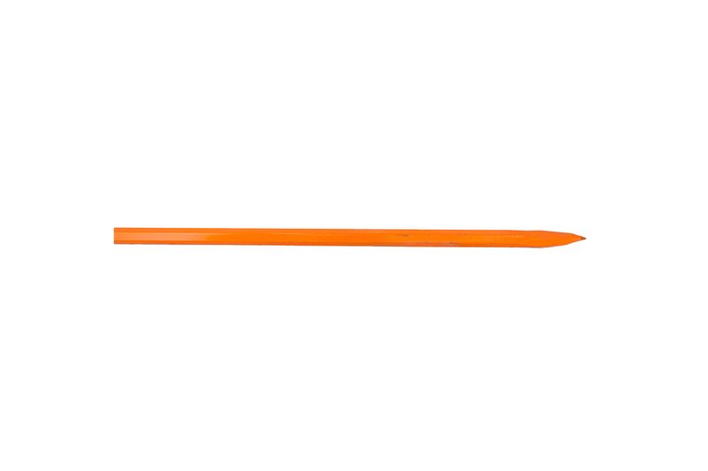 Barra ochavada Truper de 1 pulgada x 175 cm punta, vista lateral completa en color naranja