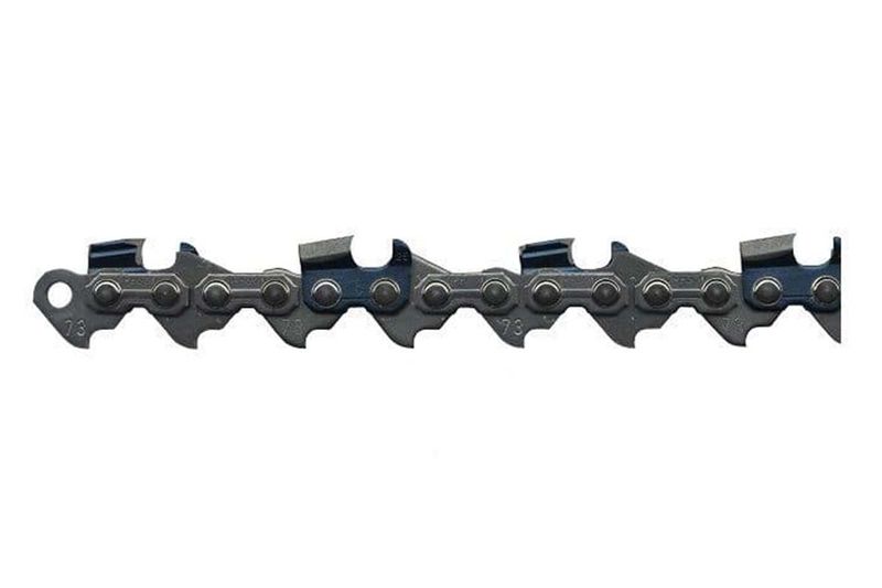 Cadena de reemplazo para motosierra Oregon de 25 pulgadas y 44 dientes, vista lateral completa sobre fondo blanco