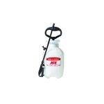 Bomba plástica para fumigar Ace de 1 galón manual, vista frontal del tanque blanco con boquilla y asa negra