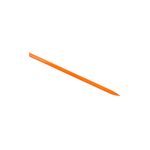 Barra ochavada Truper de 11/4 pulgadas x 175 cm punta, vista lateral completa de la herramienta en color naranja