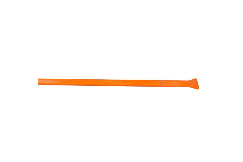 Barra ochavada Truper de 1 1/4 pulgadas x 175 cm punta, vista lateral completa de la herramienta en color naranja