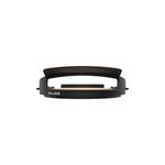 Kit de horno para pizza Kamado Jr Kamado Joe, vista frontal del accesorio negro con piedra cerámica blanca