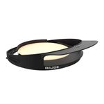 Kit de horno para pizza Kamado Jr Kamado Joe, vista lateral del accesorio negro con piedra cerámica blanca