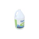 Alguicida para piscina Alguisol AquaChlor de 1 galón, vista lateral del envase blanco con etiqueta blanca y azul