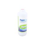 Alguicida para piscina Algisol AquaChlor de 1 litro, botella plástica blanca con etiqueta blanca y verde