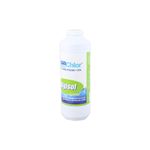 Alguicida para piscina Algisol AquaChlor de 1 litro, botella blanca con etiqueta blanca, verde y azul