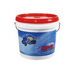 Químico para piscina shock correctivo Spin de 4 kg, envase plástico blanco con tapa roja y asa metálica
