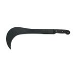 Machete ranchero curvo de 16 pulgadas Truper, vista lateral completa con hoja oscura y mango negro ergonómico