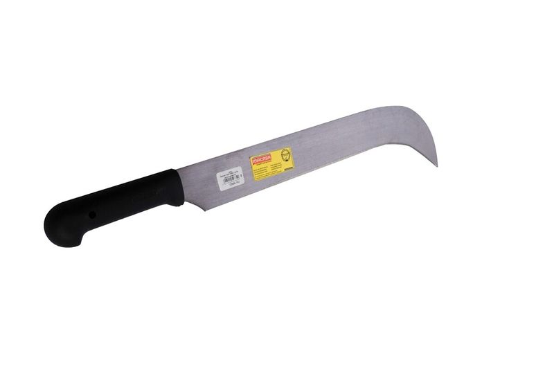 Machete cuma Imacasa de 24 pulgadas, vista lateral completa con mango negro y hoja de acero curva