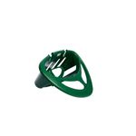 Colgador de manguera verde Truper, vista desde arriba que muestra la estructura circular y los soportes internos