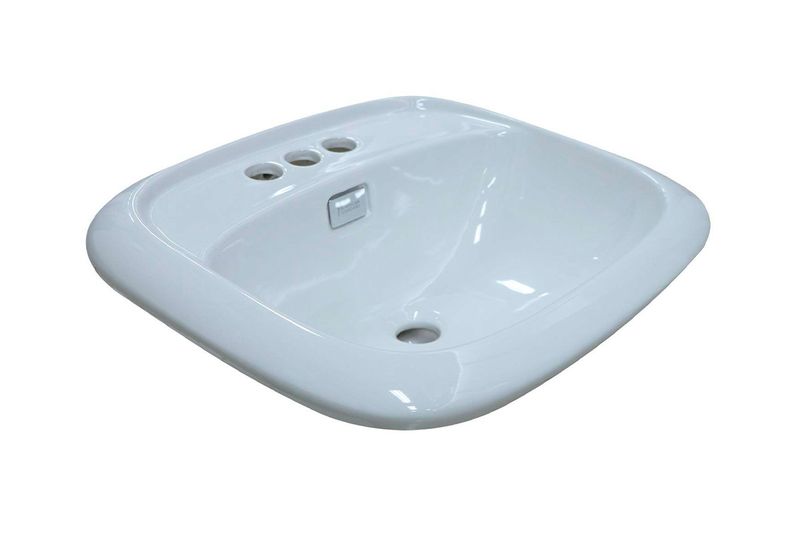 Lavamano Olympus O2 de empotrar blanco American Standard, vista superior diagonal de la pieza sanitaria