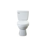 Sanitario Ecoline 2 piezas redondo de palanca blanco American Standard, vista frontal completa con tapa cerrada