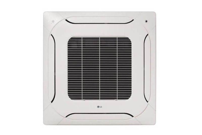 Accesorio cassette para aire acondicionado LG PT-MCHW0 LG, vista frontal del panel blanco con rejilla central cuadrada
