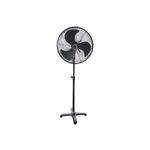 Abanico de pedestal industrial Nimbus de 26 pulgadas y 7200 CFM, vista frontal completa en color negro