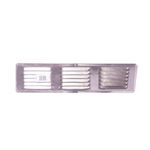 Parrilla de ventilación de aluminio Nimbus de 4 x 16 pulgadas, vista frontal completa con rejilla protectora y lamas