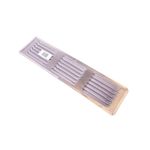 Parrilla de ventilación de aluminio Nimbus 4 x 16 pulgadas, vista diagonal con malla protectora y etiqueta blanca