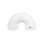 Trampa PVC para baño 4 pulgadas Durman, vista frontal de la pieza blanca en forma de U
