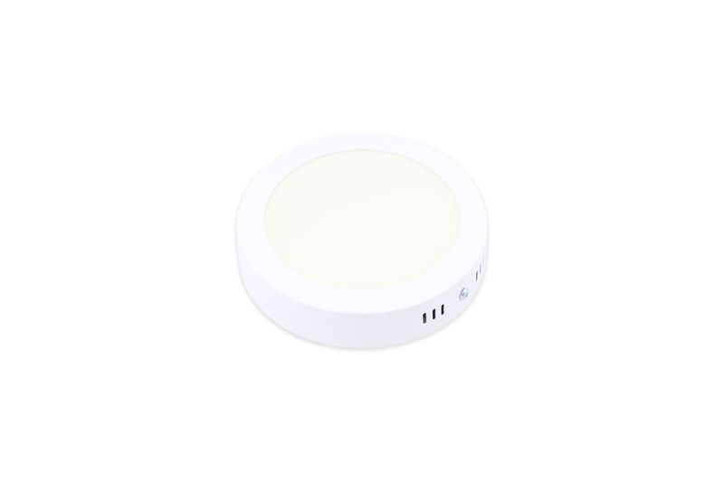 Luminaria sobreponer LED Ankka II blanco redondo 12 W 720 lm 3000 K 100-240 V Tecnolite, vista lateral en ángulo oblicuo