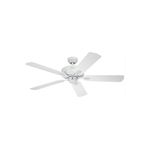 Abanico de techo exterior Willow Breeze Westinghouse de 52 pulgadas blanco, vista frontal completa sobre fondo blanco