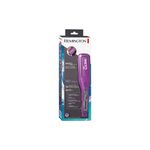 Plancha alisadora Wet2Straight morada Remington, vista frontal del producto dentro de su empaque original