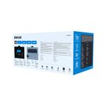 Regulador de voltaje con supresor 4 salidas 600 VA/3000 W 220 V Forza Nema universal, empaque con tabla de especificaciones
