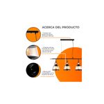Luminaria colgante Columba II 3L E27 8.5 W x 3 Tecnolite, gráfico informativo con detalles del canope, pantalla y bases