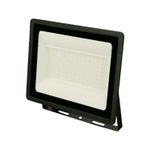 Reflector LED 100 W 100-240 V 6500 K negro Lightmax, vista frontal inclinada que muestra el panel de diodos y soporte