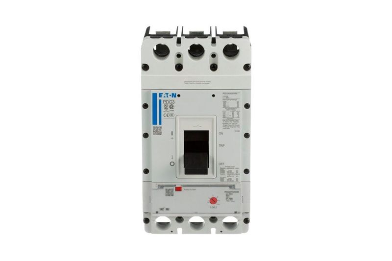 Main breaker tipo PDG3 (KD) 3x300 A 600 V CH Eaton, vista frontal del interruptor eléctrico en color gris claro