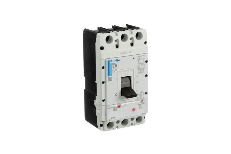 Main breaker tipo PDG3 (KD) 3x300A 600V CH Eaton, vista frontal del interruptor con palanca negra y cuerpo gris