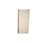 Puerta fibran sin pintar Puertas Globales de 80 cm x 210 cm con 6 tableros interiores, detalle lateral del canto