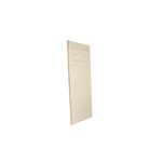 Puerta fibran sin pintar Puertas Globales de 80 cm x 210 cm y 6 tableros interiores, vista lateral en ángulo
