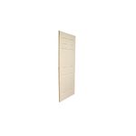 Puerta fibran sin pintar Puertas Globales de 80 cms x 210 cms 6 tableros interiores, vista lateral en ángulo