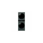 Torre de lavado AI Direct Drive a gas 22/25 kg verde LG, vista frontal del equipo con lavadora y secadora apiladas