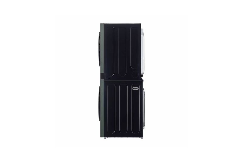 Torre de lavado AI Direct Drive a gas 22/25 kg verde LG, vista lateral del equipo sobre fondo blanco